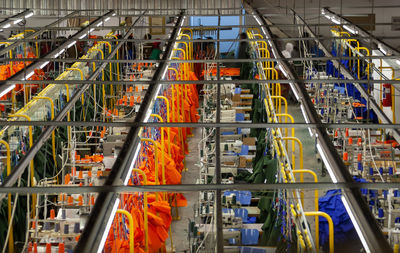 Low angle view of construction site in factory