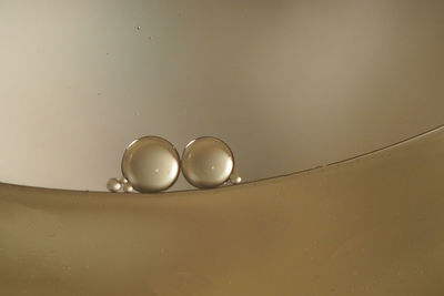 Close-up of water drops on ceiling