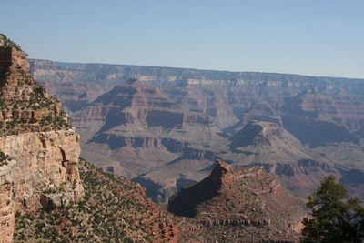 Scenic view of mountains against clear sky