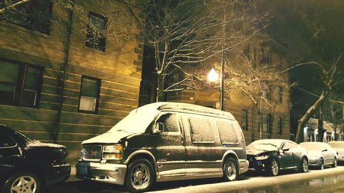 Cars parked in front of building