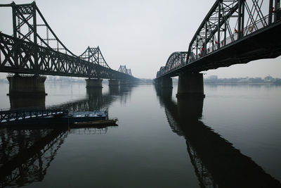 Low angle view of bridge over river