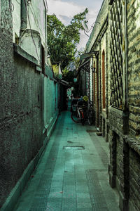 Alley amidst buildings against sky