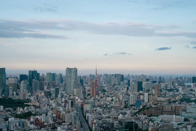 Aerial view of buildings in city