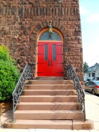 Stairs leading to built structure