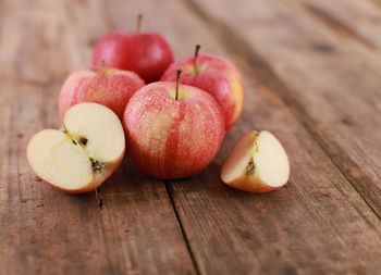 Close-up of apples on table