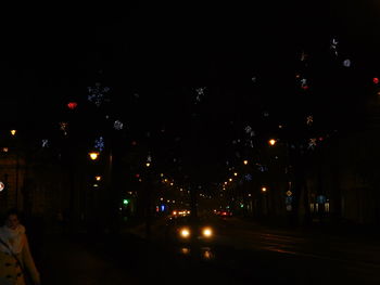 View of road at night