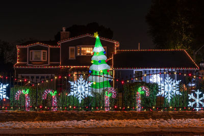 Illuminated light at night