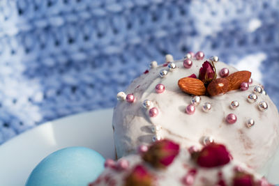 Close-up of cake on table