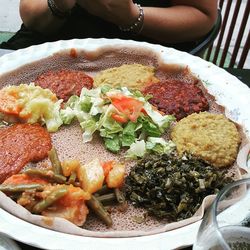 Close-up of meal served in plate