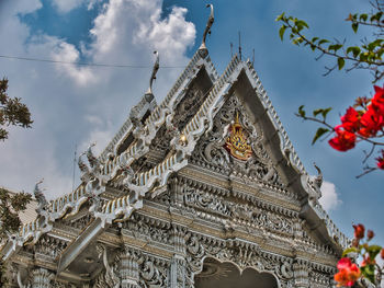 Low angle view of traditional building against sky