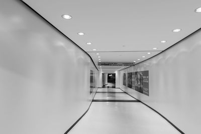 Illuminated corridor of building