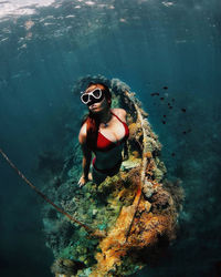 Full length of man swimming in sea