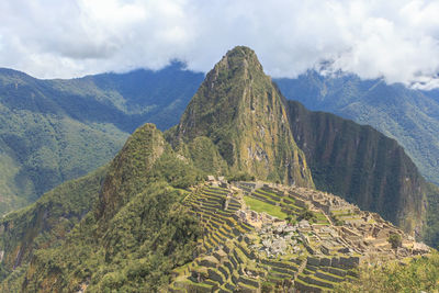 Panoramic view of mountains against sky