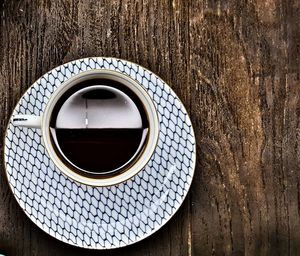 High angle view of coffee on table