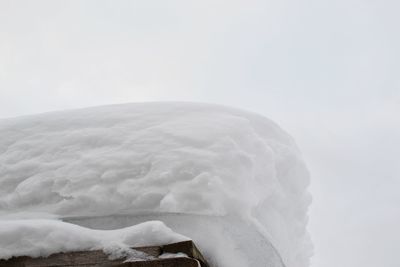 Scenic view of snow covered landscape against clear sky