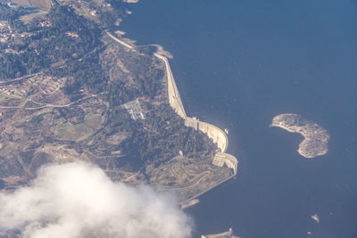 High angle view of sea shore