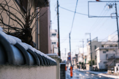 Snowed street in japan