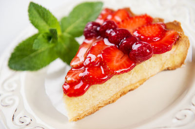 Close-up of dessert served in plate