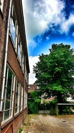 Low angle view of building against sky