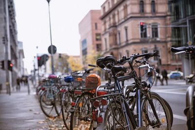 Bicycles on city street