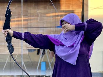 Woman doing archery