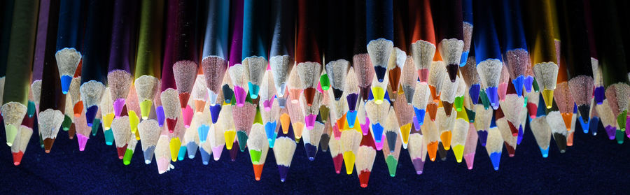 Close-up of multi colored pencils