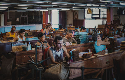 Group of people in restaurant