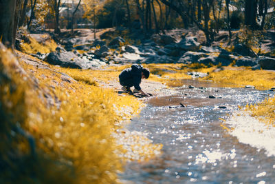 Boy having fun in nature