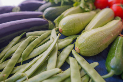 High angle view of vegetables in market