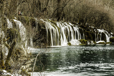 Scenic view of waterfall