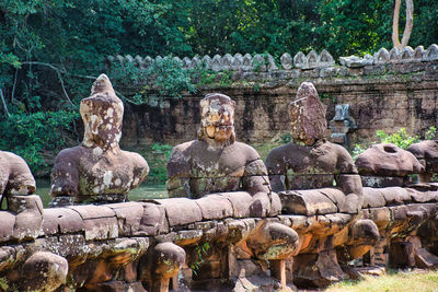 Preah khan temple site among the ancient ruins of angkor wat hindu temple complex in cambodia