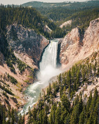 Scenic view of waterfall