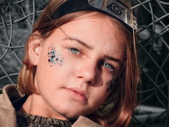 Close-up portrait of beautiful woman