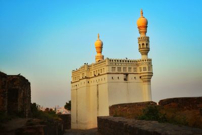 Low angle view of historical building against sky