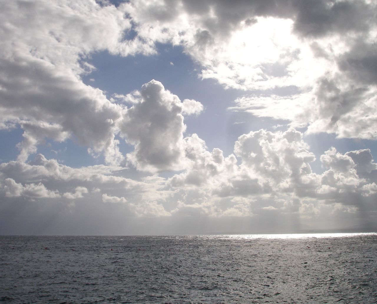 sea, sky, tranquil scene, tranquility, scenics, beauty in nature, water, horizon over water, cloud - sky, nature, waterfront, cloudy, cloud, idyllic, seascape, rippled, outdoors, day, no people, remote