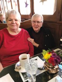 Man and woman on table