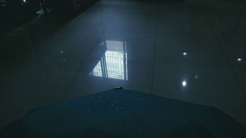 View of stairs in the dark