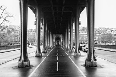 Rear view of man on bridge