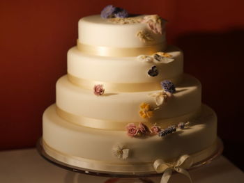 Close-up of cake on table