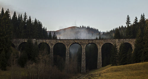 Panoramic view of bridge against sky