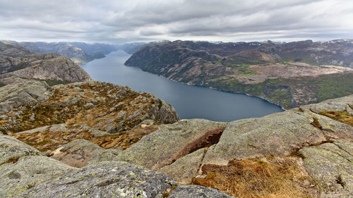 Scenic view of mountains against sky