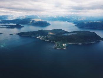 Aerial view of island in sea