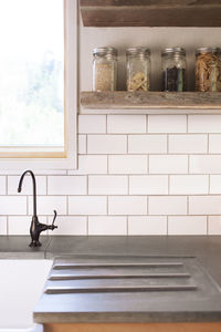 Faucet on kitchen counter