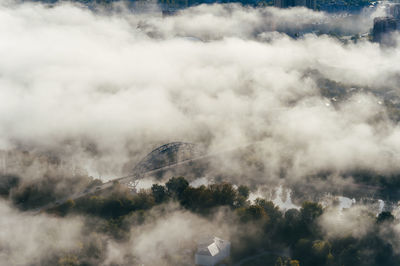 Aerial view of mountains against sky