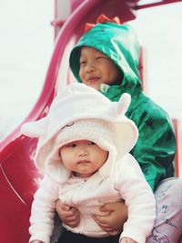 Portrait of mother and baby girl
