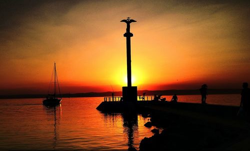 Scenic view of sea at sunset