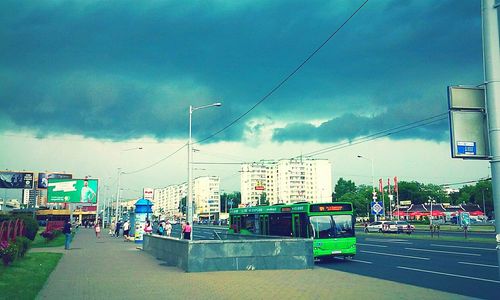 View of road against cloudy sky
