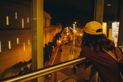 Panoramic view of illuminated city at night