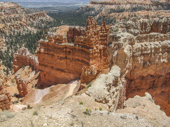 High angle view of rocks on mountain