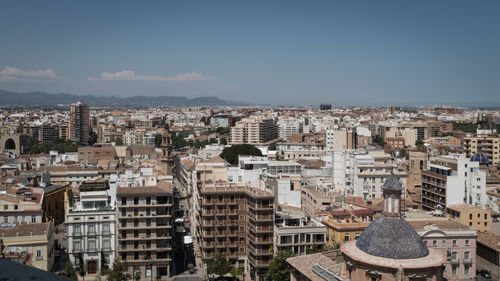 Aerial view of cityscape against sky